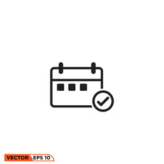 Icon vector graphic of calendar