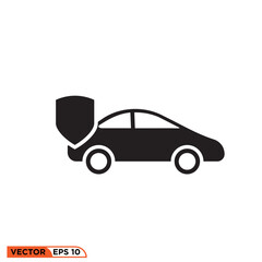 Icon vector graphic of car protection