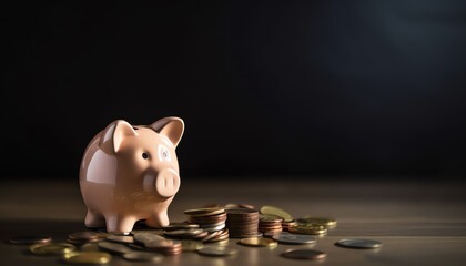 piggy bank with coins