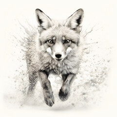 Experience the thrill of the chase with our stunning illustration, "Running fox." created by Generative AI