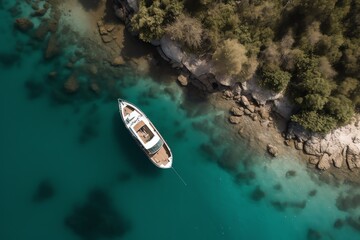 Obraz premium Yacht in the sea, Generative AI 