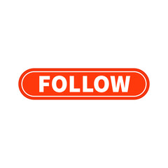 Follow Button In Orange Color With White Line And Rounded Rectangle Shape
