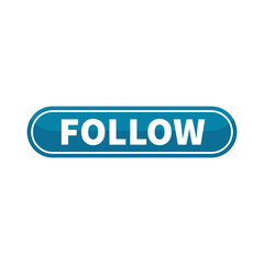 Follow Button In Blue Duo Tone Color With White Line And Rounded Rectangle Shape
