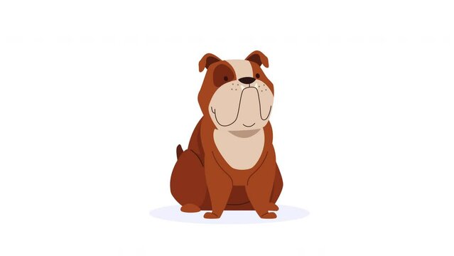 dog english bulldog mascot animation