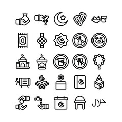 Outline Ramadhan Icon Set