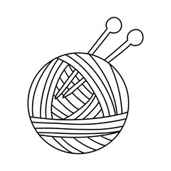 Knitting and Crocheting , Wool Yarn Cute. Hand drawn balls of yarn for knitting