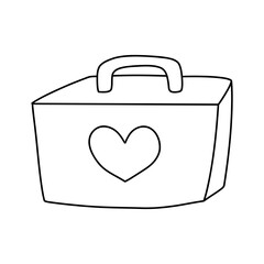 medicine box for first aid, Hand Drawn Illustration