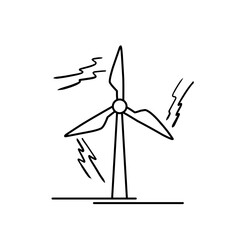 Windmill line vector icons