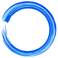 Zen Circle Art Blue Color Painting Brush Stroke Logo Design Vector