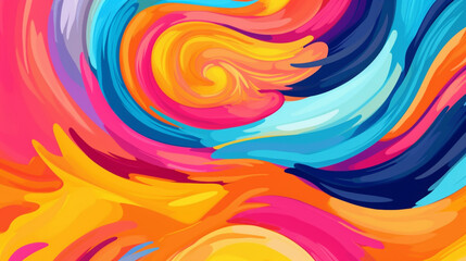 Fototapeta premium Generative AI, a blend of bright colors for a playful and energetic website