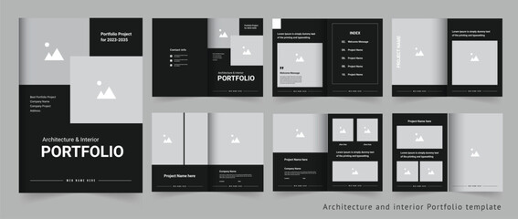 Fototapeta na wymiar Modern and creative architecture portfolio or interior portfolio or project portfolio design template