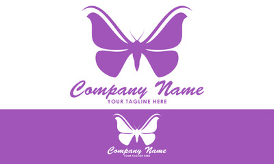 Obraz na płótnie Canvas Purple Color Luxury Butterfly Insect Logo Design