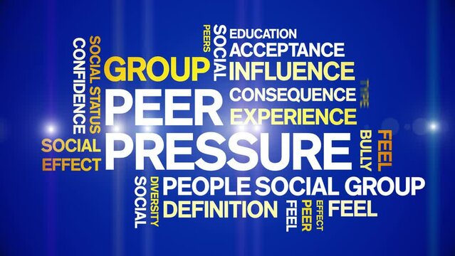 Peer Pressure animated tag word cloud;text design animation kinetic typography seamless loop.