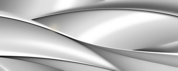 Abstract Silver Wave, chrome banner, platinum copy space, metal motion, grey liquid, white gradient glow, shiny material, smooth motion. Abstract design for copy space text. Generative AI