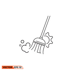 Icon vector graphic of broom