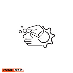 Icon vector graphic of washing hands