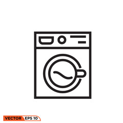 Icon vector graphic of washing machine