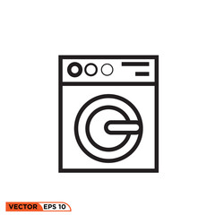 Icon vector graphic of washing machine line style