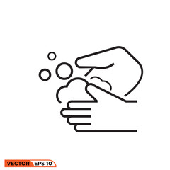 Icon vector graphic of wash hands