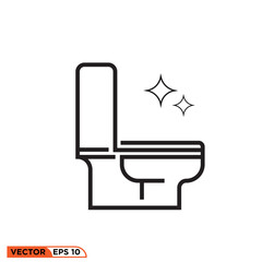Icon vector graphic of Sitting Toilet line style