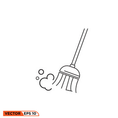 Icon vector graphic of broom line style