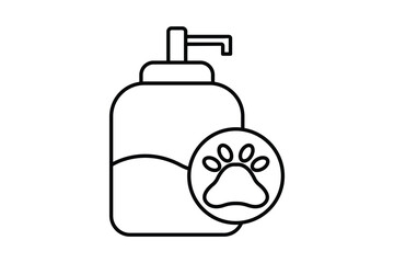 Pet shampoo icon. Line icon style. pets care sign. Dog cleaning symbol, cat. Simple vector design editable