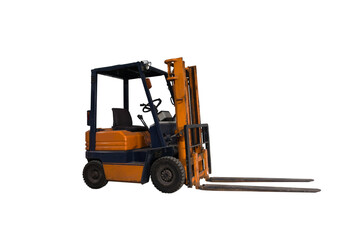 Isolated image of a forklift on a png file on transparent background.
