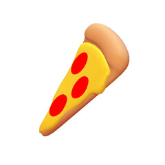 vector pizza slice melted cartoon PNG icon illustration food object icon concept isolated