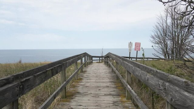 Boardwalk view, dolly motion at the old park.