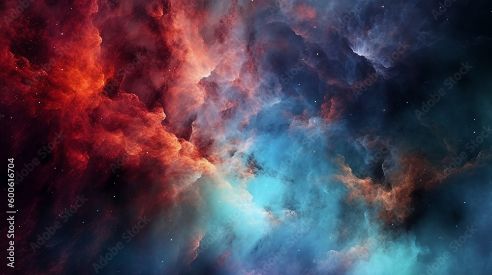 Wall mural generative ai, a nebula or galaxy theme for a space or science-oriented website design