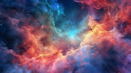 Plakat Generative AI, a nebula or galaxy theme for a space or science-oriented website design