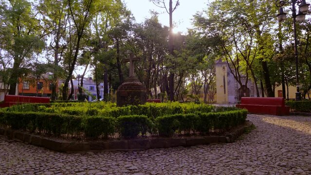 La conchita Chapel in La conchita square in Coyoacan, Mexico City. 