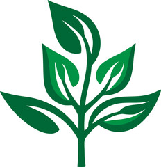 Sprout mockup eco logo, green leaf seedling, growing plant. Vector icon