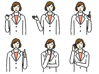 白衣の女性　ポーズセット