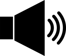 speaker volume flat icon. Symbols for on, off, mute, high, low sound signs 