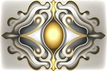 trippy amulet icon sprite abstract pattern gold silver background, generated AI technology