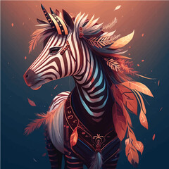 artistic fantasy Zebra character, legend, fairy, cartoon, miracle, comic, magic
