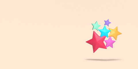 Illustration of a Star, 3D render.