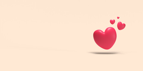 Illustration of a Heart, 3D render.