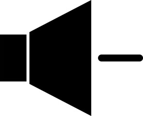 speaker volume flat icon. Symbols for on, off, mute, high, low sound signs 