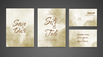 Wedding invitation with abstract watercolor background