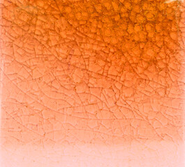 Abstract orange crack glass tile background, orange tile with crack texture background