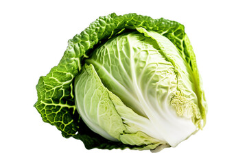 Obraz premium Cabbage isolated on white background, close up. Fresh cabbage PNG