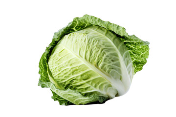 Cabbage isolated on white background, close up. Fresh cabbage PNG