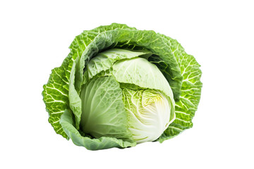 Fototapeta premium Cabbage isolated on white background, close up. Fresh cabbage PNG