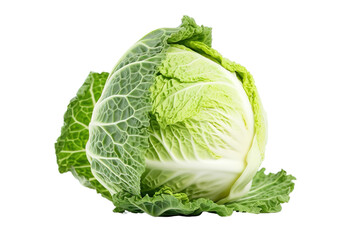 Cabbage isolated on white background, close up. Fresh cabbage PNG