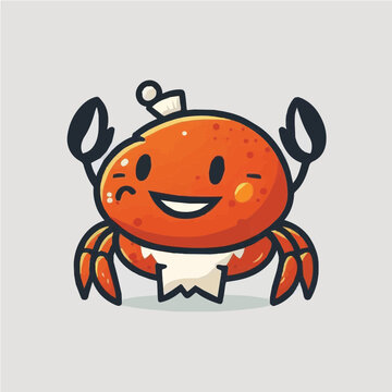 Chilli crab, simple, cartoon, children book style, comic, flat character, artistic, Illustrator
