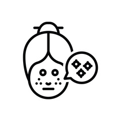 Black line icon for infections 