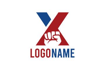 Letter X and hand fist concept. Very suitable for symbol, logo, company name, brand name, personal name, icon and many more.