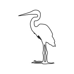 Obraz premium Snowy Egret icon in outline mode. Top choice of animal vector illustration in trendy style. Editable graphic resources for many purposes.